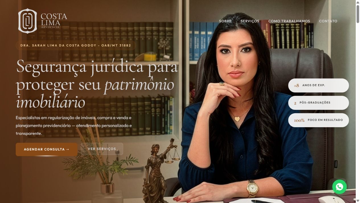 Preview do site Costa Lima Advocacia