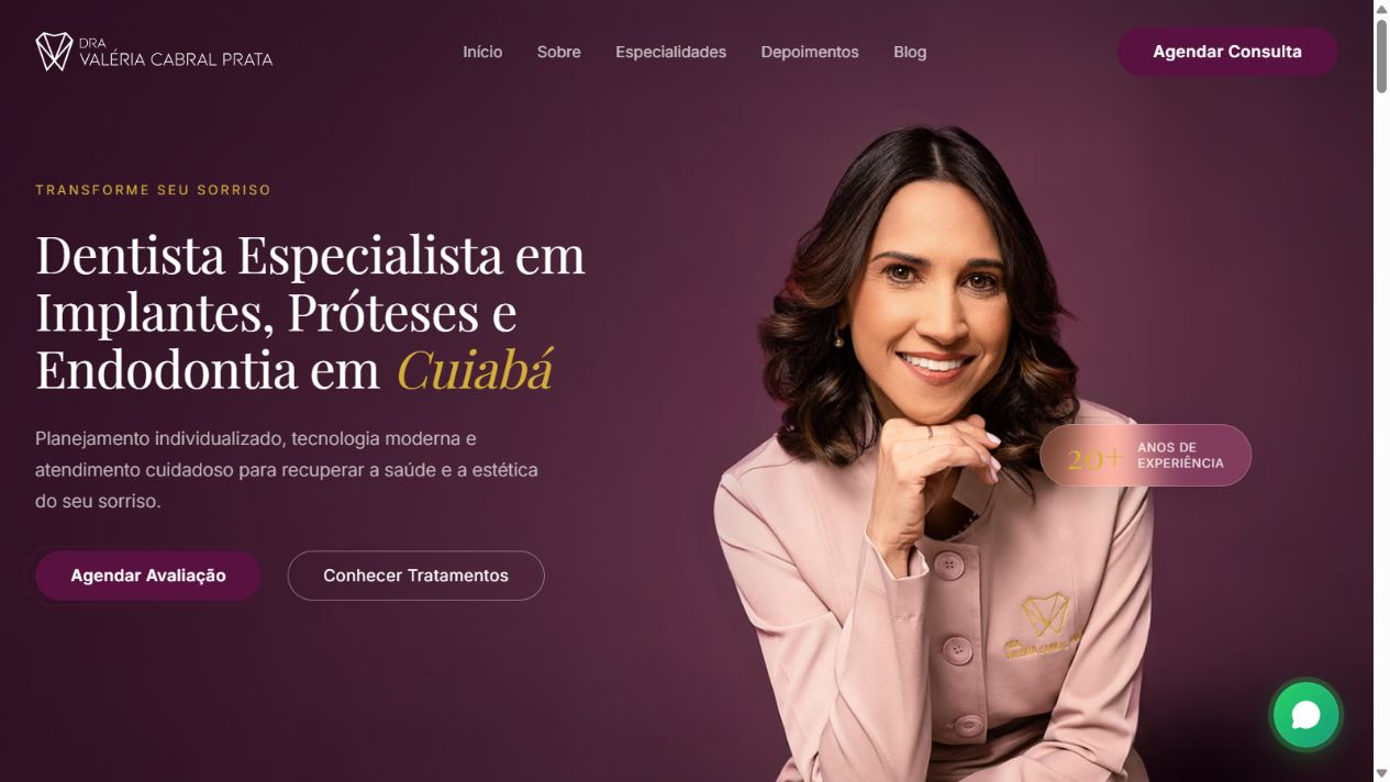 Preview do site Dra. Valéria Cabral
